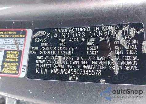 2016 Kia Soul !/+ from USA, damaged, VIN KNDJP3A58G745578